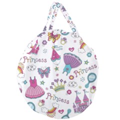 Princess Element Background Material Giant Round Zipper Tote