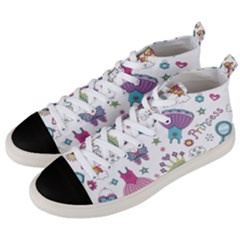 Princess Element Background Material Men s Mid-top Canvas Sneakers