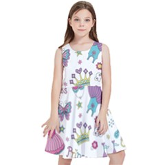 Princess Element Background Material Kids  Skater Dress