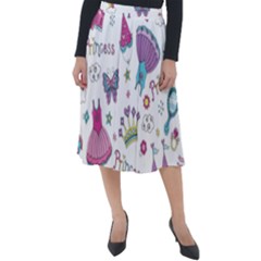 Princess Element Background Material Classic Velour Midi Skirt 