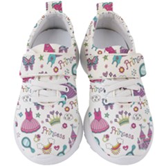 Princess Element Background Material Kids  Velcro Strap Shoes