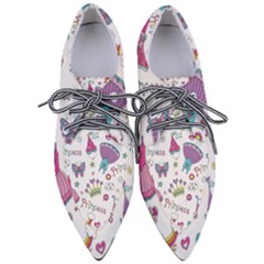 Princess Element Background Material Pointed Oxford Shoes
