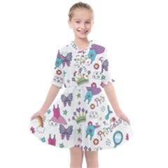 Princess Element Background Material Kids  All Frills Chiffon Dress