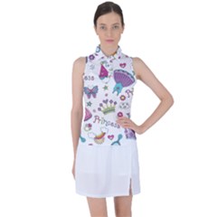 Princess Element Background Material Women s Sleeveless Polo Tee