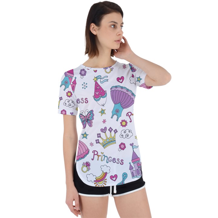 Princess Element Background Material Perpetual Short Sleeve T-Shirt