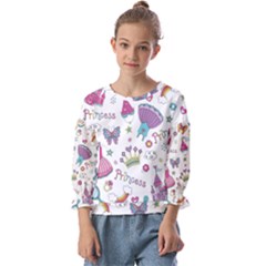 Princess Element Background Material Kids  Cuff Sleeve Top