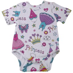 Princess Element Background Material Baby Short Sleeve Bodysuit