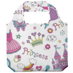 Princess Element Background Material Foldable Grocery Recycle Bag