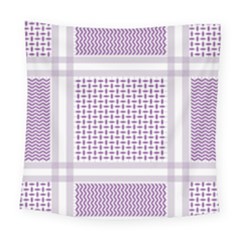 Square Purple Pattern Bead Purple Keffiyeh Purple Geometric Headdress Angle Violet Rectangle Square Tapestry (large) by Jancukart