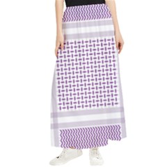 Square Purple Pattern Bead Purple Keffiyeh Purple Geometric Headdress Angle Violet Rectangle Maxi Chiffon Skirt