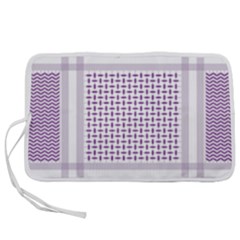 Square Purple Pattern Bead Purple Keffiyeh Purple Geometric Headdress Angle Violet Rectangle Pen Storage Case (l) by Jancukart