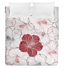 Red Hibiscus Flowers Art Duvet Cover Double Side (queen Size) by Jancukart