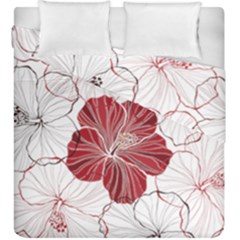 Red Hibiscus Flowers Art Duvet Cover Double Side (king Size) by Jancukart