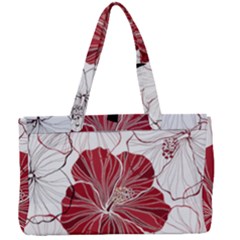 Red Hibiscus Flowers Art Canvas Work Bag