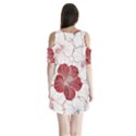 Red Hibiscus Flowers Art Shoulder Cutout Velvet One Piece View2