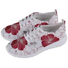 Red Hibiscus Flowers Art Men s Lightweight Sports Shoes by Jancukart