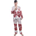 Red Hibiscus Flowers Art Men s Long Sleeve Satin Pajamas Set View1