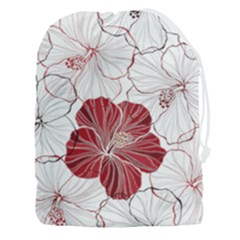 Red Hibiscus Flowers Art Drawstring Pouch (3xl) by Jancukart