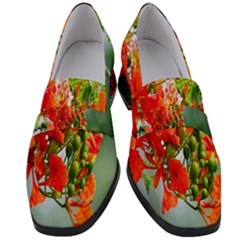 Gathering Sping Flowers  Women s Chunky Heel Loafers by artworkshop