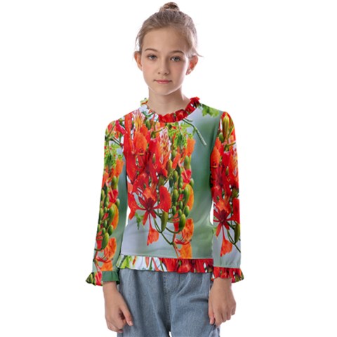 Gathering Sping Flowers  Kids  Frill Detail Tee by artworkshop
