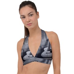 Acoustic Guitar Halter Plunge Bikini Top