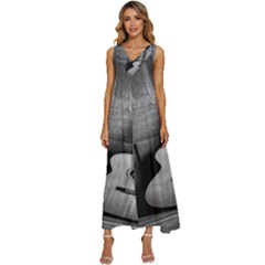 Acoustic Guitar V-neck Sleeveless Loose Fit Overalls by artworkshop