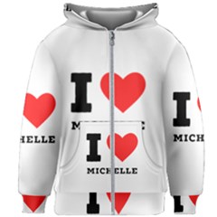 I Love Michelle Kids  Zipper Hoodie Without Drawstring by ilovewhateva