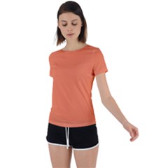 Mandarin Orange	 - 	back Circle Cutout Sports Tee by ColorfulSportsWear