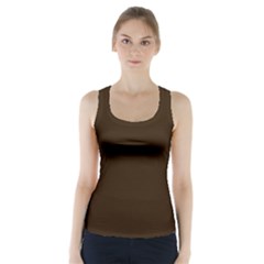 Chocolate  Brown	 - 	racer Back Sports Top by ColorfulSportsWear