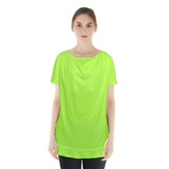 Chartreuse Green	 - 	skirt Hem Sports Top by ColorfulSportsWear