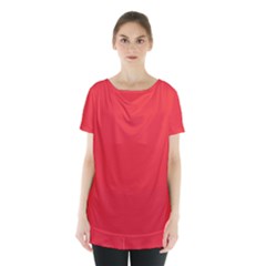 Cherry Tomato Red	 - 	skirt Hem Sports Top by ColorfulSportsWear