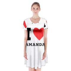 I Love Amanda Short Sleeve V-neck Flare Dress by ilovewhateva
