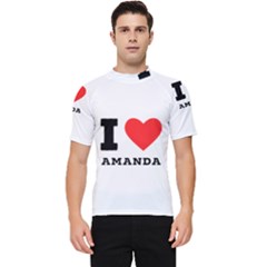 I Love Amanda Men s Short Sleeve Rash Guard by ilovewhateva