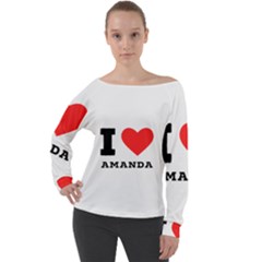 I Love Amanda Off Shoulder Long Sleeve Velour Top by ilovewhateva