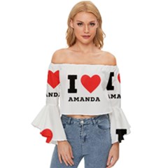 I Love Amanda Off Shoulder Flutter Bell Sleeve Top by ilovewhateva