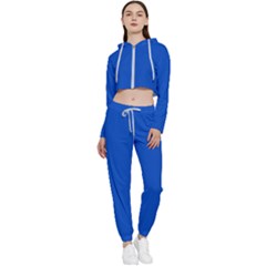 Absolute Zero Blue	 - 	cropped Zip Up Lounge Set by ColorfulSportsWear