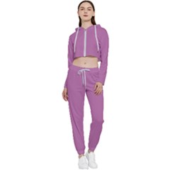 Bodacious Pink	 - 	cropped Zip Up Lounge Set by ColorfulSportsWear