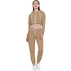 Wood Brown	 - 	cropped Zip Up Lounge Set by ColorfulSportsWear