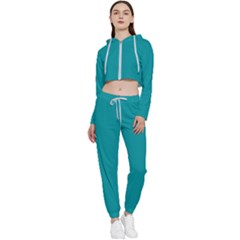 Viridian Green	 - 	cropped Zip Up Lounge Set by ColorfulSportsWear