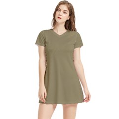 Gold Fushion	 - 	short Sleeve V-neck Sports Dress by ColorfulSportsWear