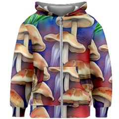 Mushroom Kids  Zipper Hoodie Without Drawstring by GardenOfOphir