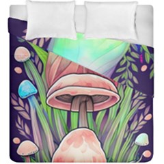 Tiny Forest Mushrooms Duvet Cover Double Side (king Size) by GardenOfOphir