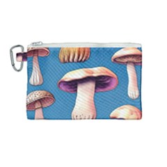 Cozy Forest Mushrooms Canvas Cosmetic Bag (medium)
