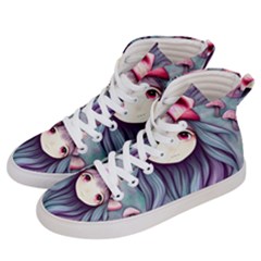 Witchy Mushroom Forest Women s Hi-top Skate Sneakers by GardenOfOphir