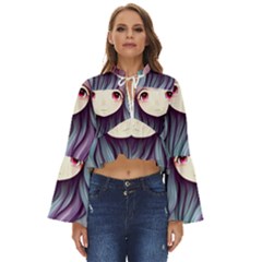Witchy Mushroom Forest Boho Long Bell Sleeve Top