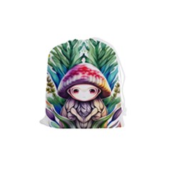 Fantasy Mushroom Forest Drawstring Pouch (medium) by GardenOfOphir