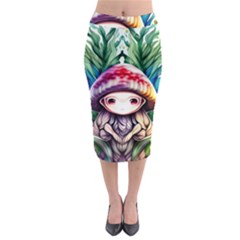 Fantasy Mushroom Forest Midi Pencil Skirt by GardenOfOphir