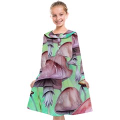 Historical Mushroom Forest Kids  Midi Sailor Dress by GardenOfOphir