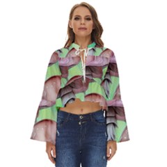 Historical Mushroom Forest Boho Long Bell Sleeve Top