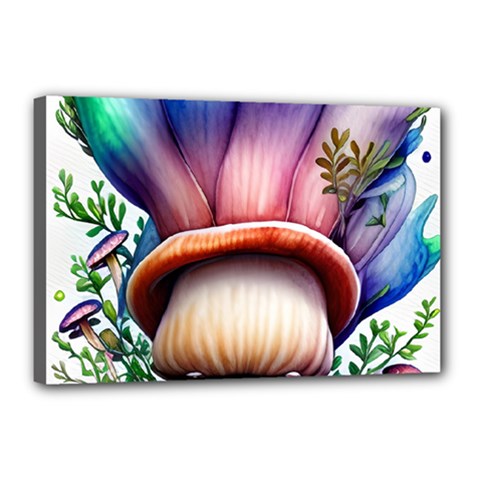 Forestcore Mushroom Canvas 18  X 12  (stretched) by GardenOfOphir